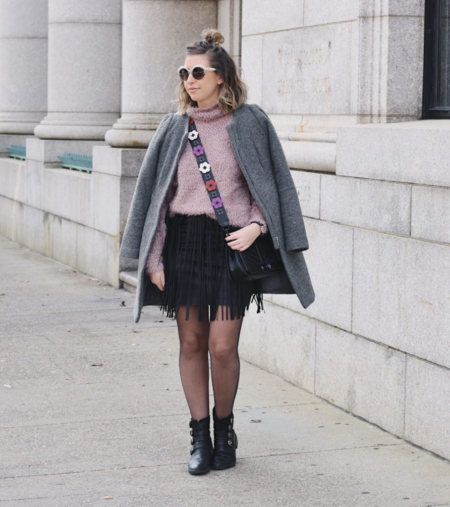 how to style a fringe skirt for winter