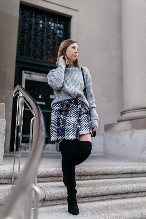 how to style a tweed skirt