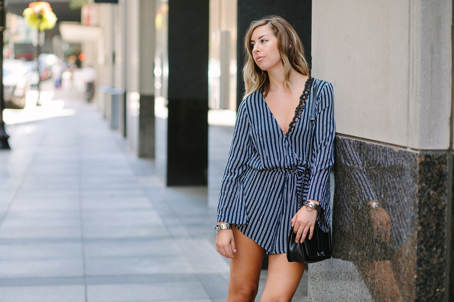 Proverbial Hearts, NYC Blogger, Blue Stripe Romper, date outfit, what to wear on a date, dating stories, bumble date, hinge date, dating in the city, what to wear on a first date, summer date inspiration