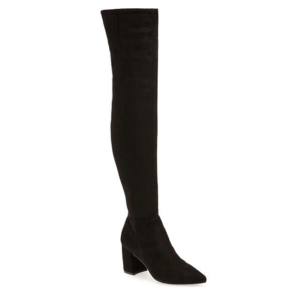 BLACK SEUDE OTK BOOTS, OVER THE KNEE BOOTS, STEVE MADDEN OVER THE KNEE